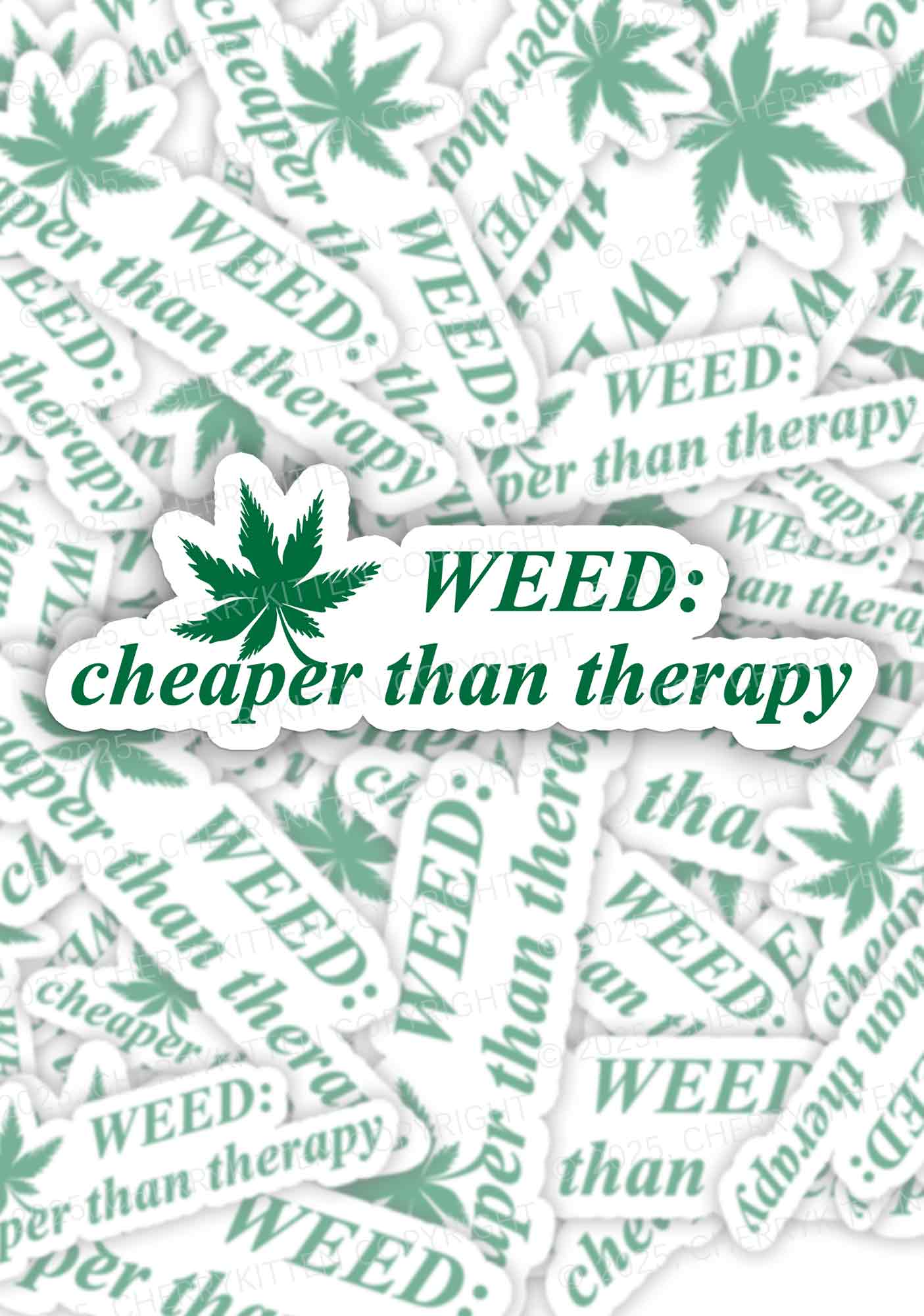 Cheaper Than Therapy 1Pc Y2K Sticker Cherrykitten