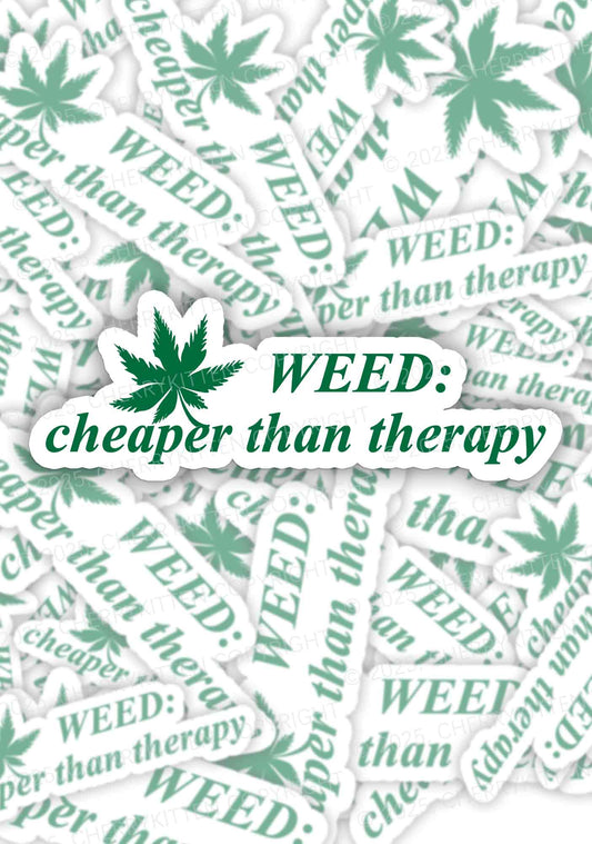 Cheaper Than Therapy 1Pc Y2K Sticker Cherrykitten