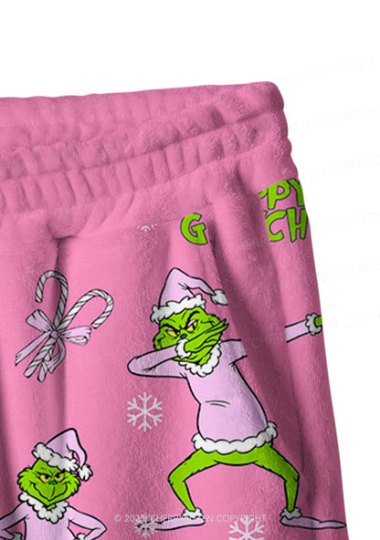 Christmas Preppy Guy Y2K Fleece Long Sleeve Pajama Set Cherrykitten