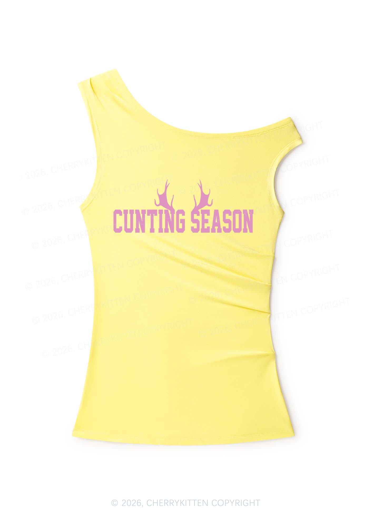 Cunting Season Y2K Off Shoulder Tank Top Cherrykitten