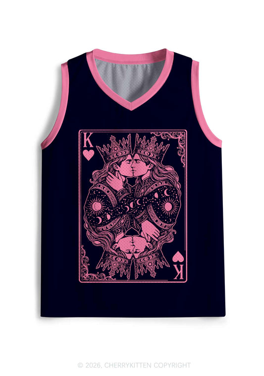 Pink Black Gay King Pride Y2K Sport Jersey Tank Cherrykitten