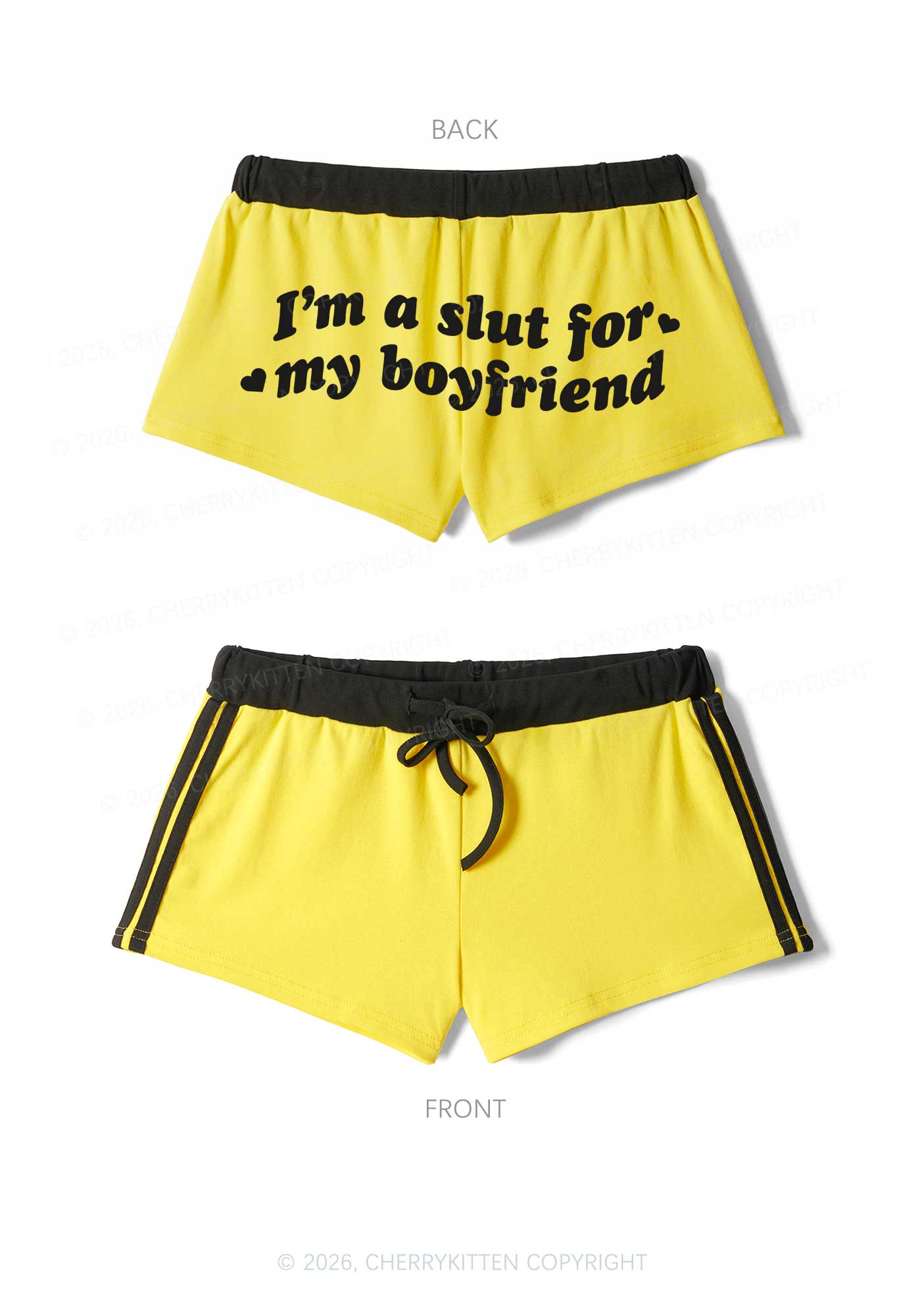 Slxt For My BF Valentine's Day Y2K Drawstring Mini Shorts Cherrykitten