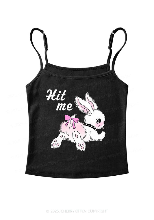 Hit Me White Bunny Y2K Spaghetti Strap Cami Cherrykitten