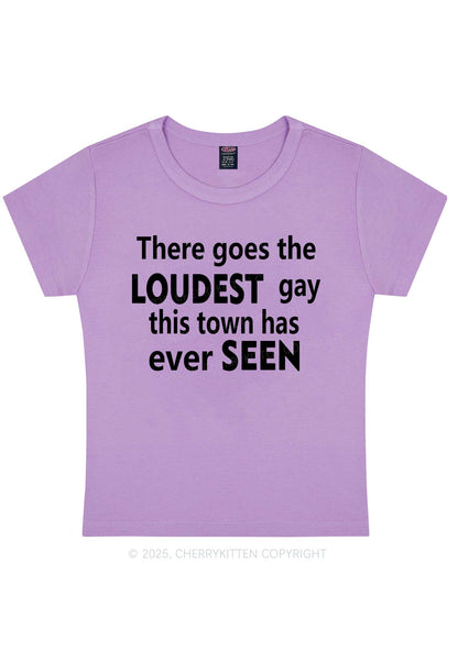 The Loudest Gay Y2K Baby Tee Cherrykitten