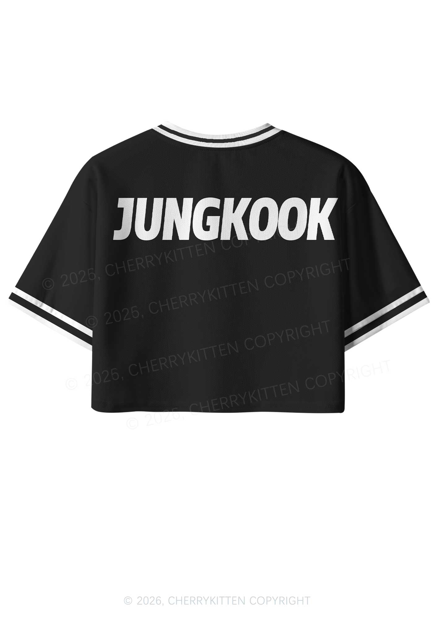 Black Kpop Members Y2K Crop Sport Jersey Shirts Cherrykitten