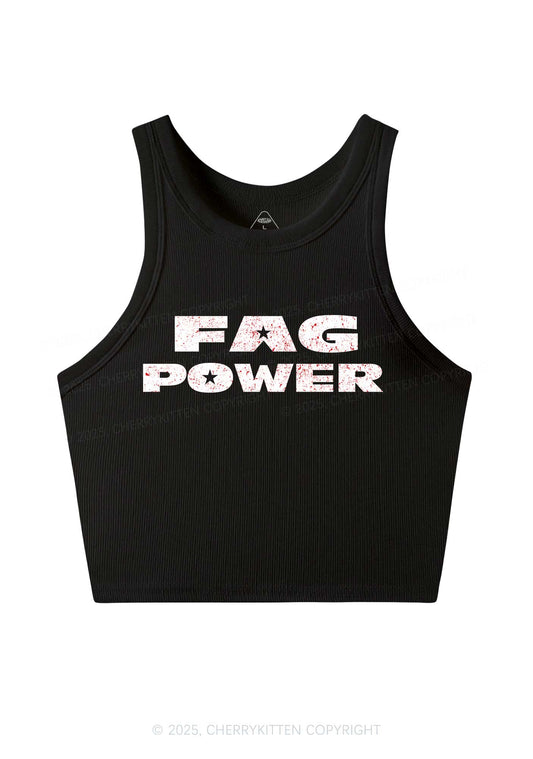 Fag Power Pride Y2K Crop Tank Top Cherrykitten
