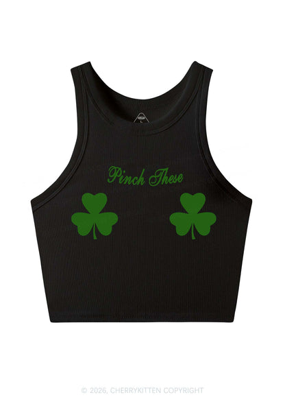 Pinch These St Patricks Y2K Crop Tank Top Cherrykitten