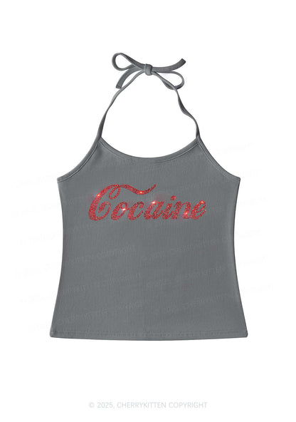 Rhinestone Special Cola Y2K Halter Neck Cami Cherrykitten
