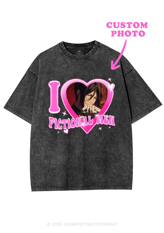 Custom I Love Fictional Men Y2K Shirts Washed Tee Cherrykitten