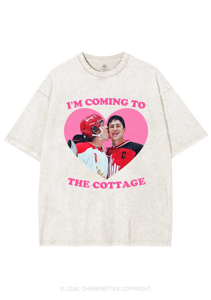 Coming To Cottage HR Y2K Shirts Washed Tee Cherrykitten