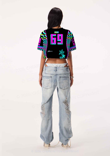 Music Is My Drxg Y2K Crop Sport Jersey Shirts Cherrykitten