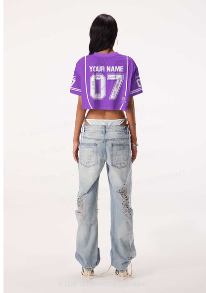 Custom Purple Korean Boys Y2K Crop Sport Jersey Shirts Cherrykitten