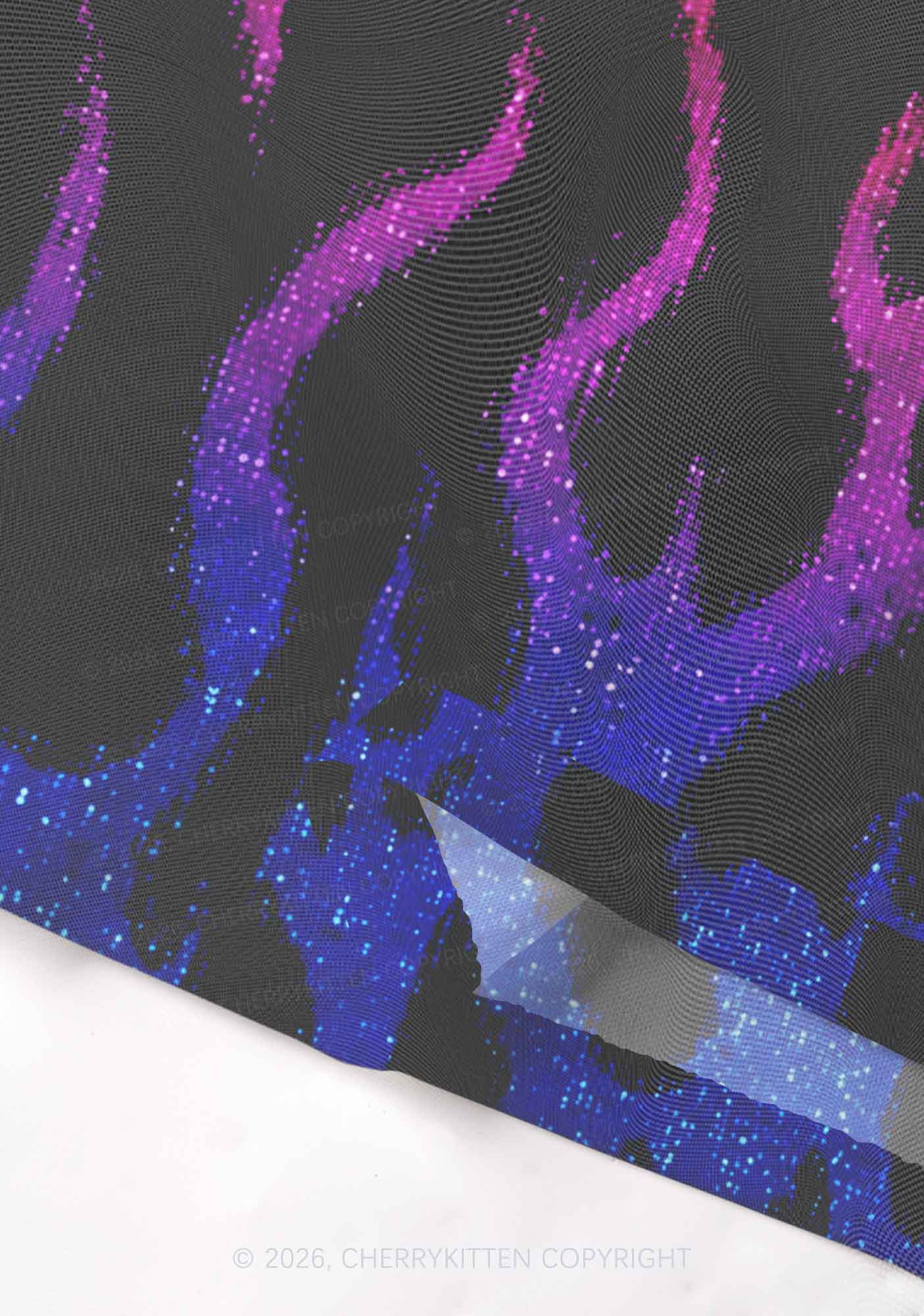Bisexual Flame Pride Y2K Mesh Long Sleeve Crop Top Cherrykitten