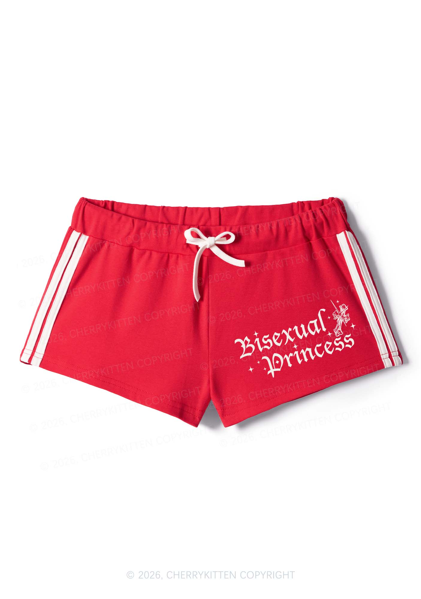 Bisexual Princess Pride Y2K Drawstring Mini Shorts Cherrykitten