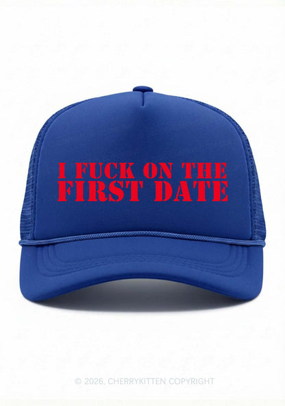 Fxxk On First Date Y2K Trucker Hat Cherrykitten