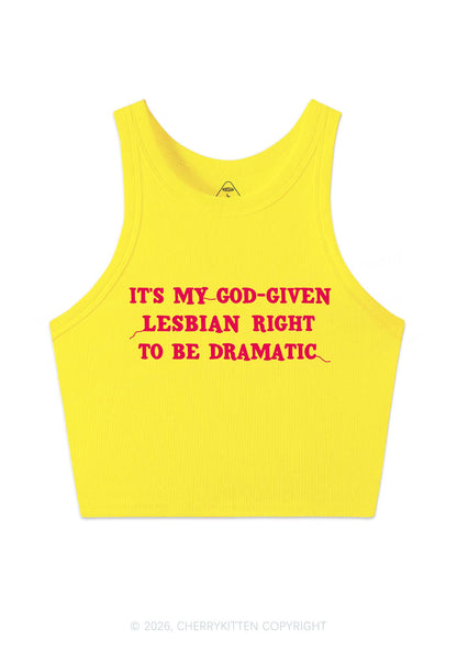 God Given Lesbian Right Pride Y2K Crop Tank Top Cherrykitten
