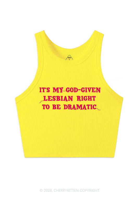 God Given Lesbian Right Pride Y2K Crop Tank Top Cherrykitten