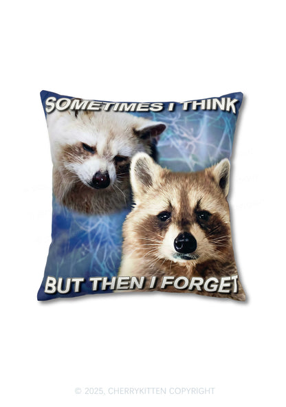 Raccoon Sometimes Think Y2K Ugly Pillow Cherrykitten
