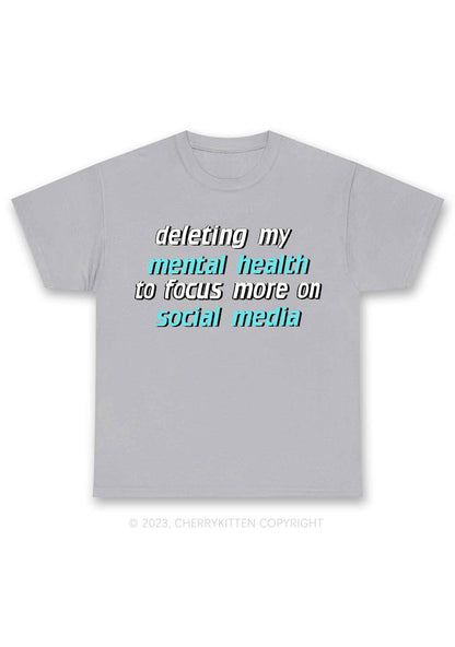 Deleting My Mental Health Y2K Chunky Shirt Cherrykitten
