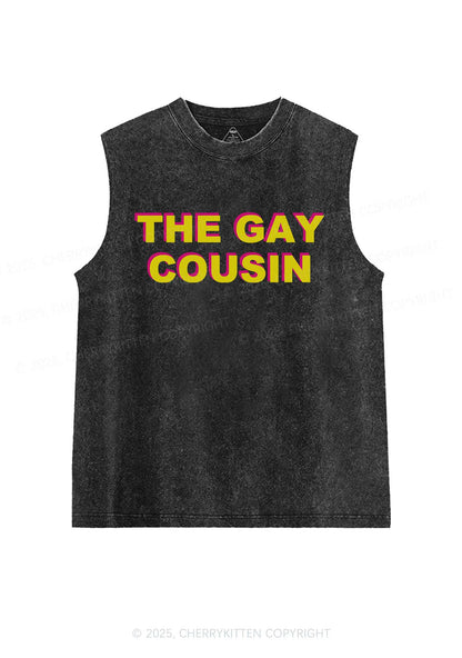 The Gay Cousin Pride Y2K Washed Muscle Tank Cherrykitten
