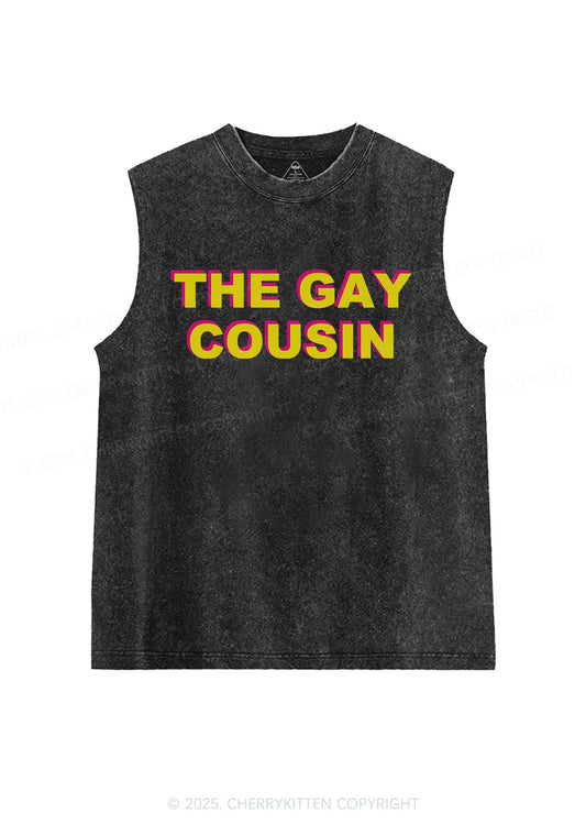 The Gay Cousin Pride Y2K Washed Muscle Tank Cherrykitten