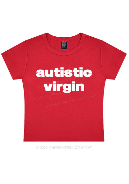 Autistic Virgin Y2K Baby Tee Cherrykitten
