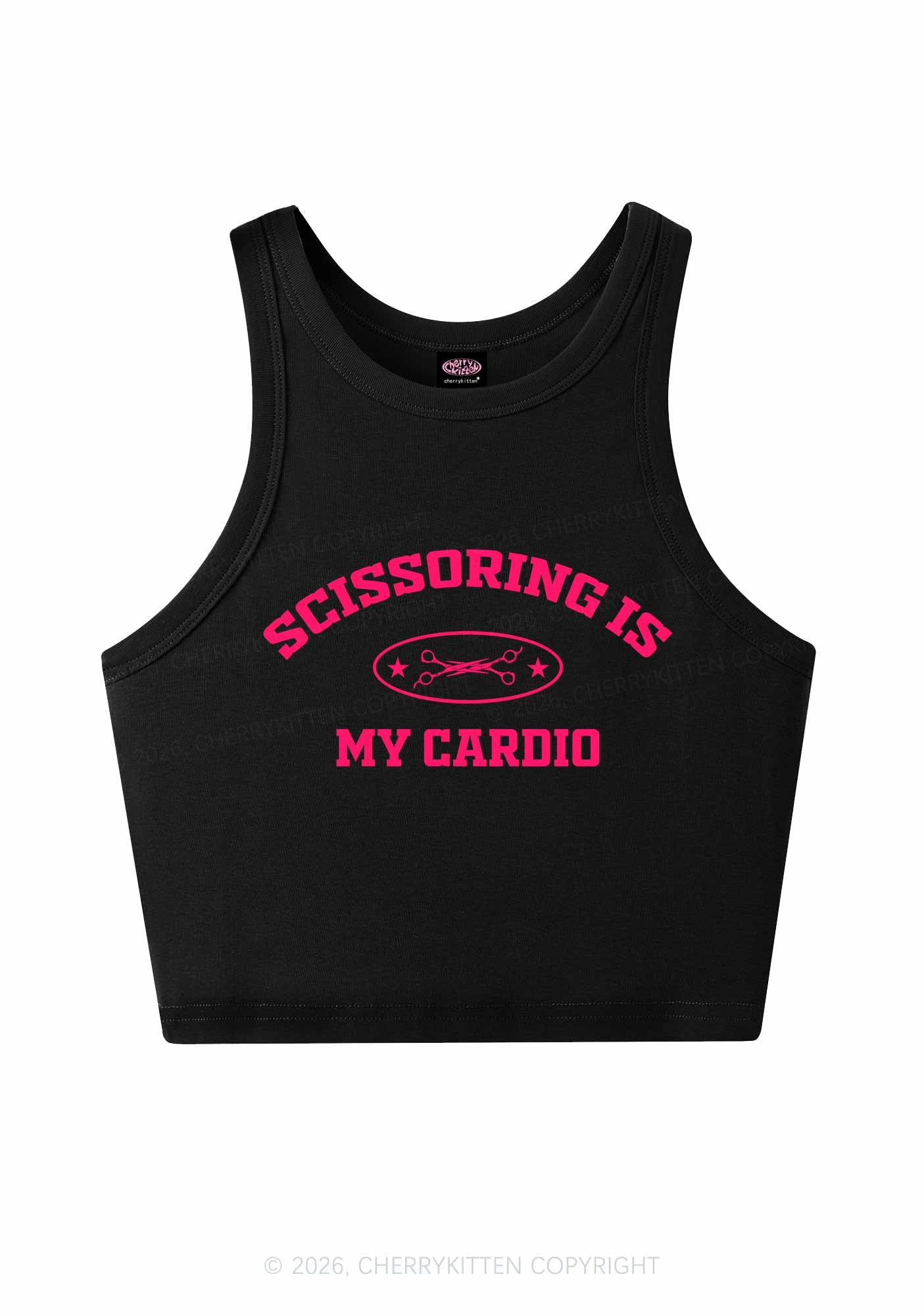 Scissoring Is My Cardio Pride Y2K Crop Tank Top Cherrykitten