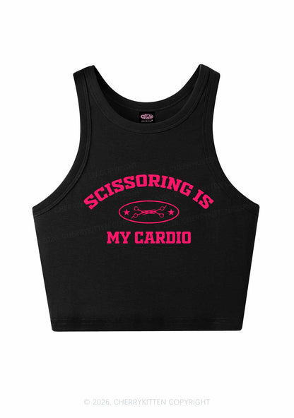 Scissoring Is My Cardio Pride Y2K Crop Tank Top Cherrykitten