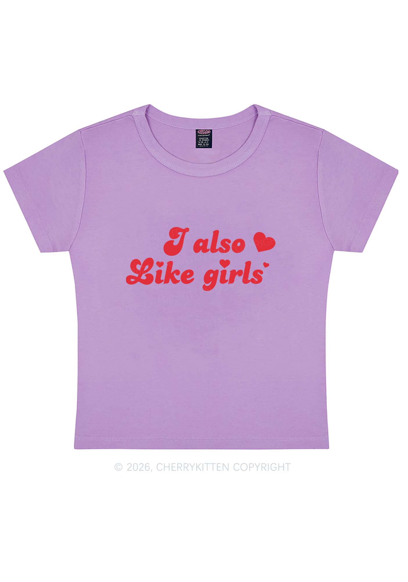 I Also Like Girls Pride Y2K Baby Tee Cherrykitten