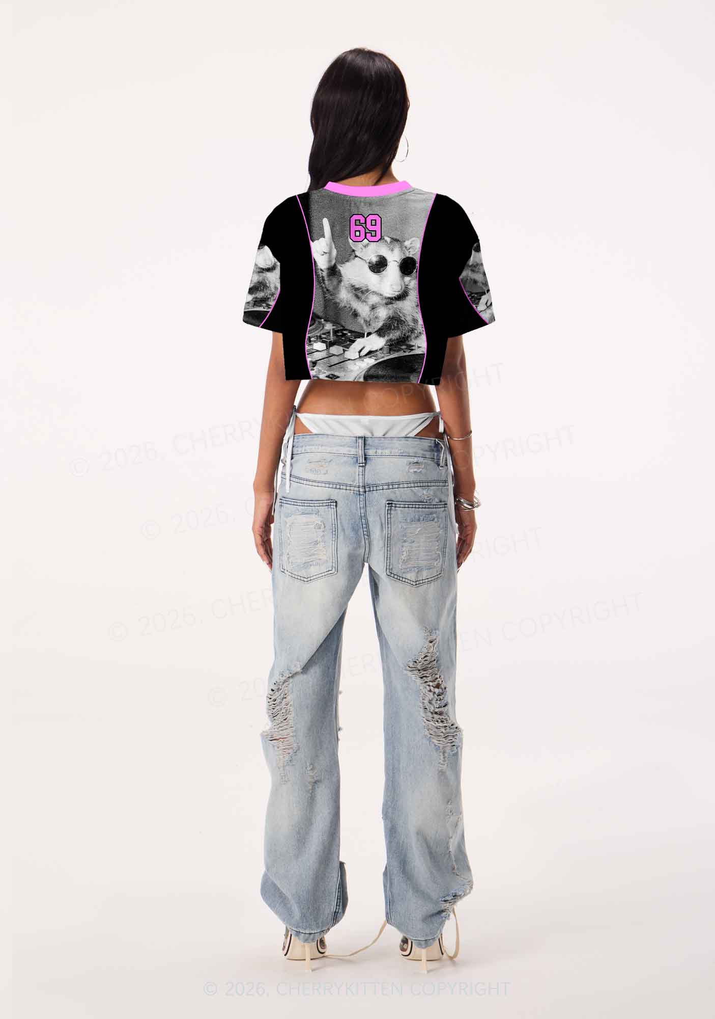 DJ Possum Y2K Crop Sport Jersey Shirts Cherrykitten