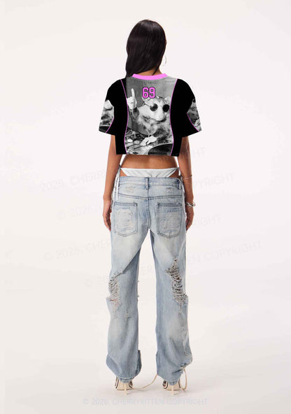 DJ Possum Y2K Crop Sport Jersey Shirts Cherrykitten