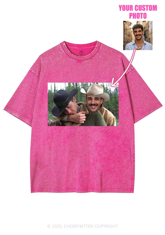 Custom Gay Cowboy Pride Y2K Shirts Washed Tee Cherrykitten