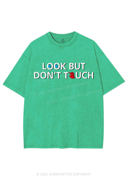 Look Dont Touch Y2K Shirts Washed Tee Cherrykitten