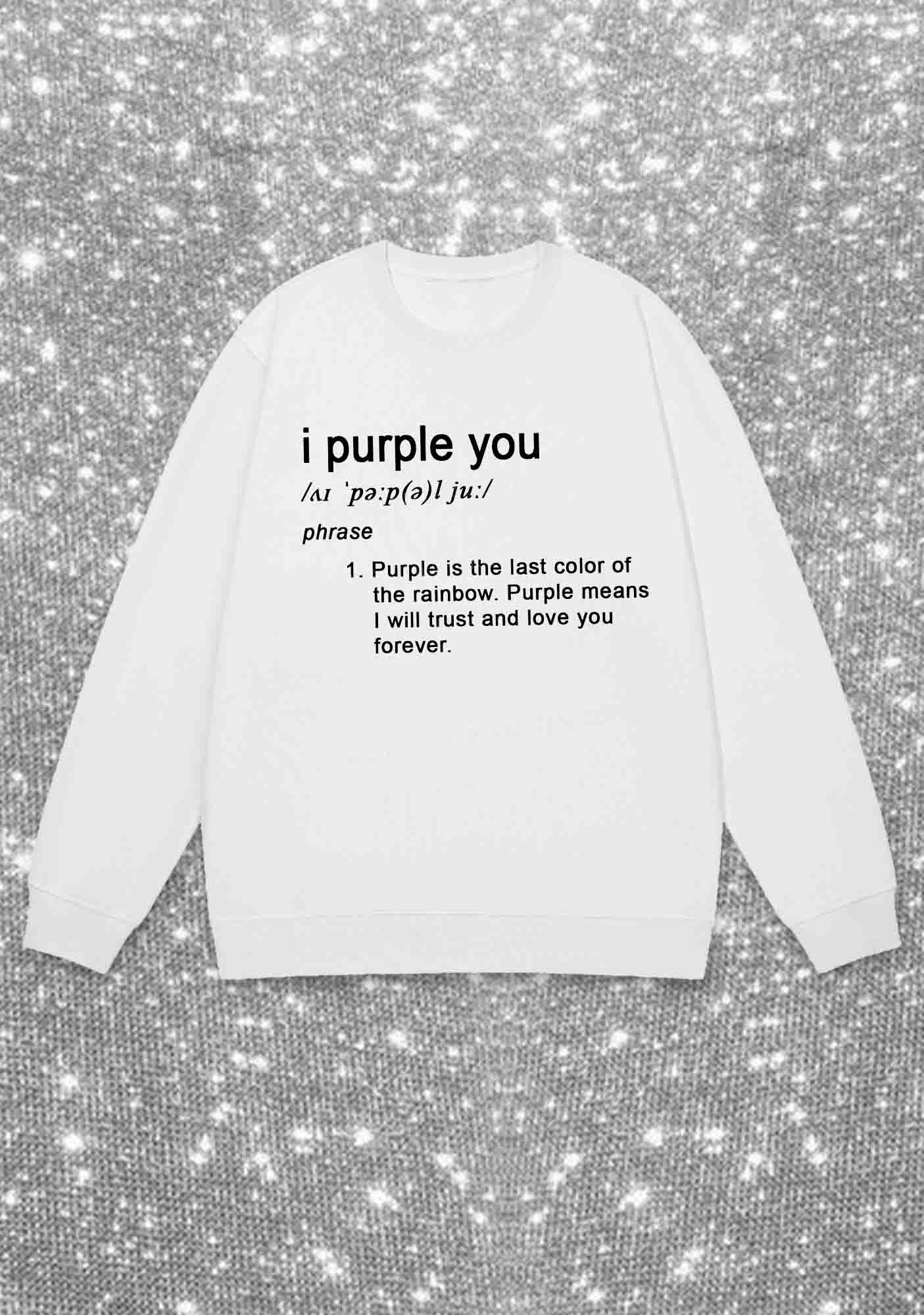 I Purple You Meaning Bangtan Kpop Y2K Sweatshirt Cherrykitten