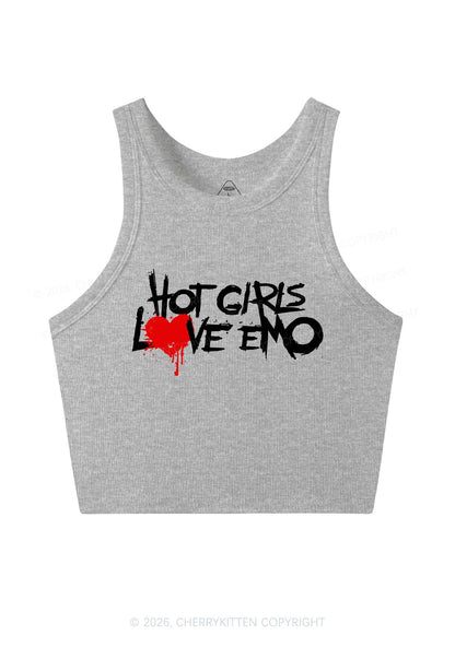 Hot Girls Love Emo Y2K Crop Tank Top Cherrykitten