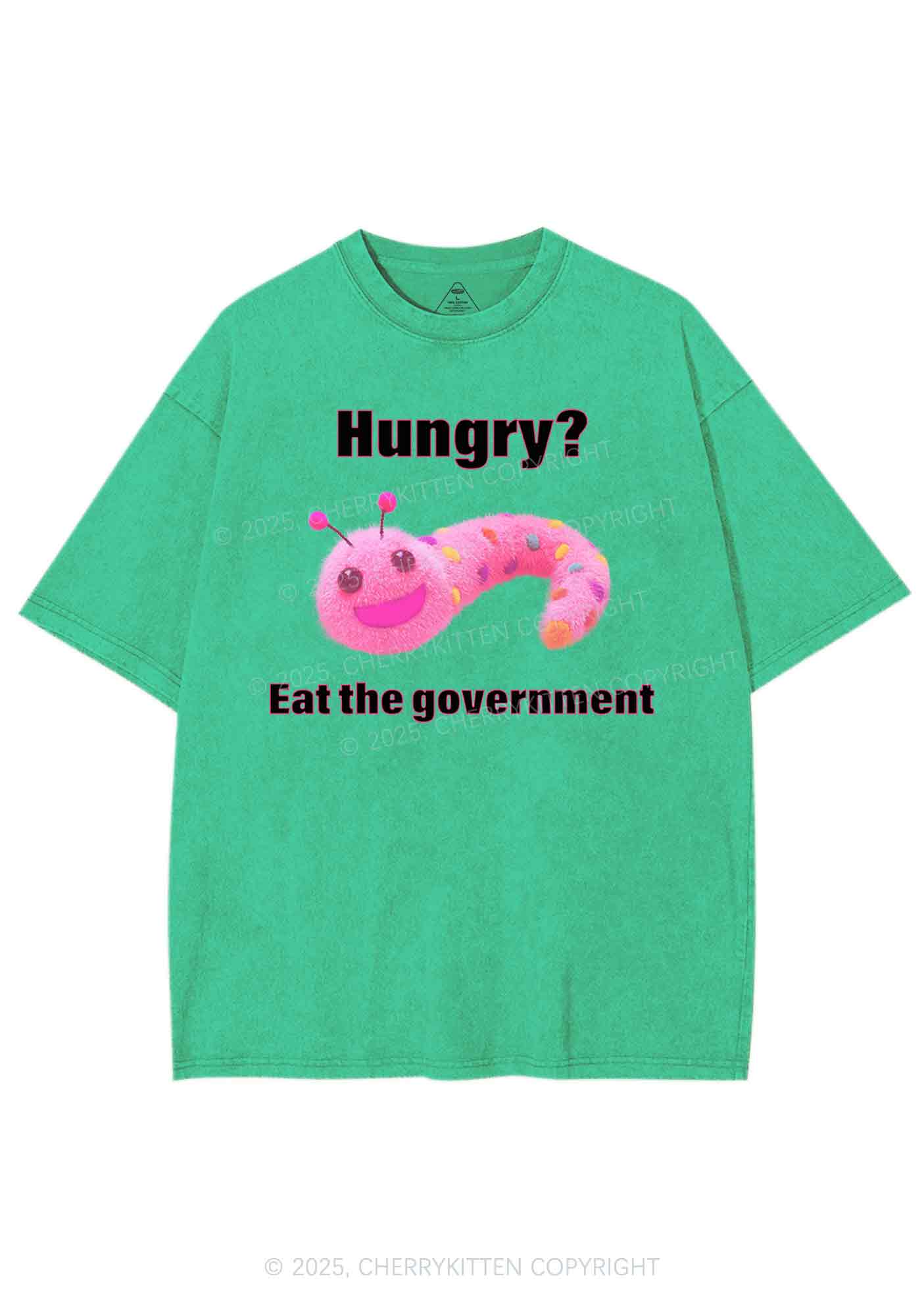 Eat The Government Y2K Shirts Washed Tee Cherrykitten