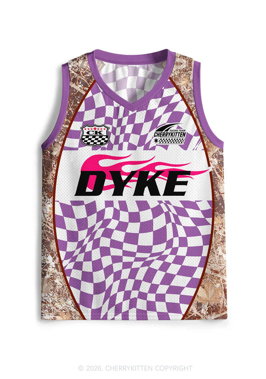 Purple Plaid Dyke Pride Y2K Sport Jersey Tank Cherrykitten