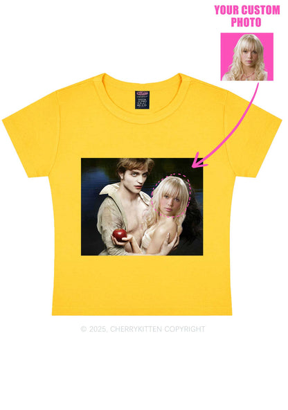 Custom Vampire Lover Photo Y2K Baby Tee Cherrykitten