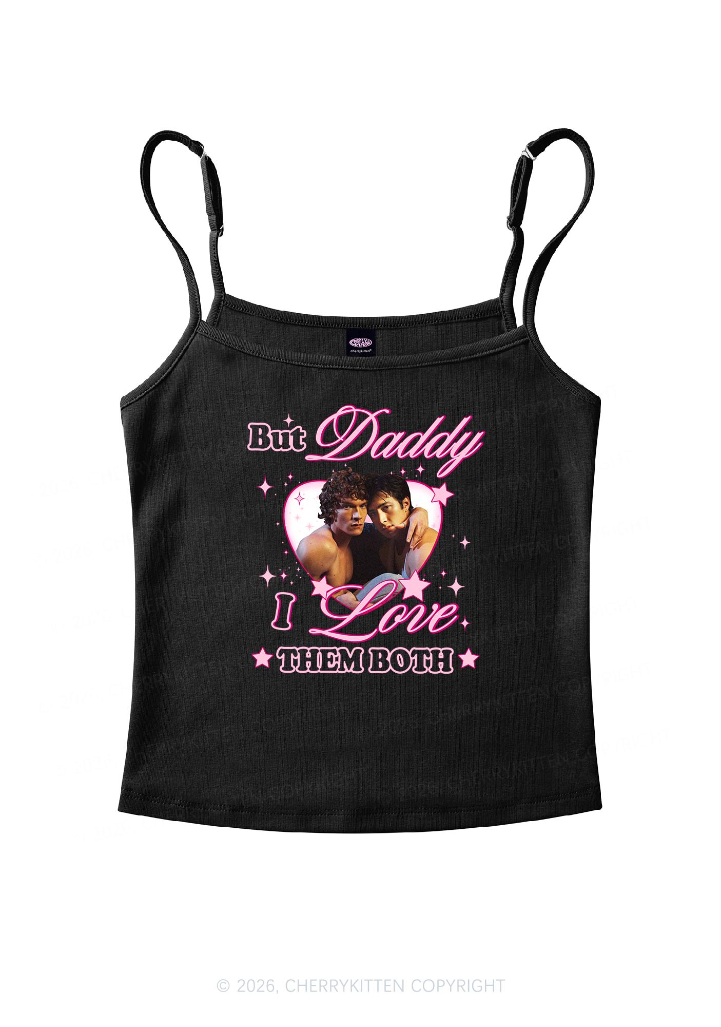 But Daddy I Love Them Both HR Y2K Spaghetti Strap Cami Cherrykitten