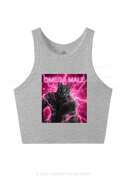 Omega Male Y2K Crop Tank Top Cherrykitten