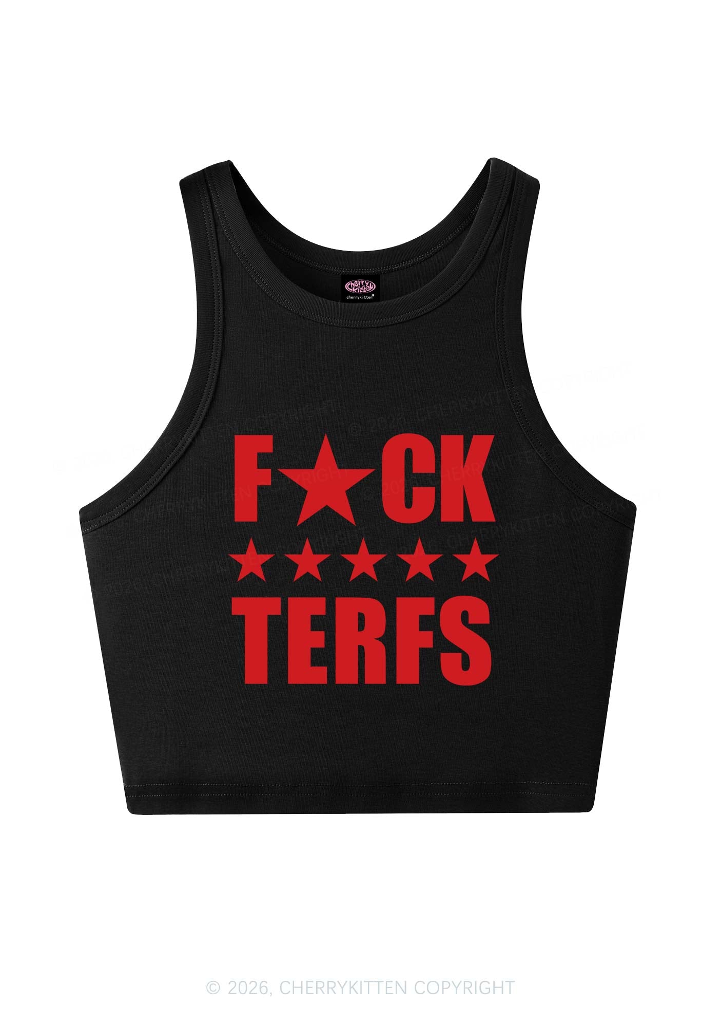 Fxxk Terfs Pride Y2K Crop Tank Top Cherrykitten
