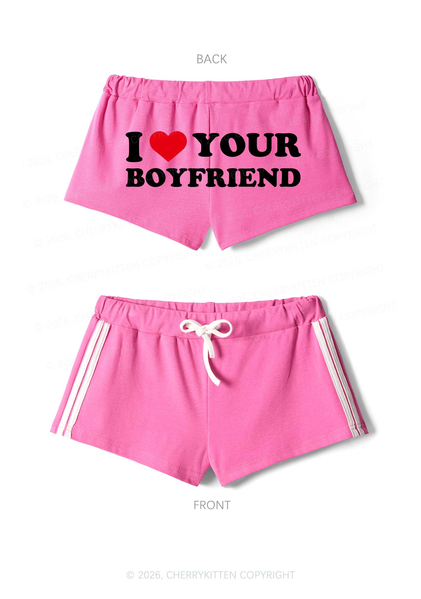 I Love Your BF Valentine's Day Y2K Drawstring Mini Shorts Cherrykitten