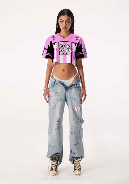 Gods Favorite Femme Pride Y2K Crop Sport Jersey Shirts Cherrykitten