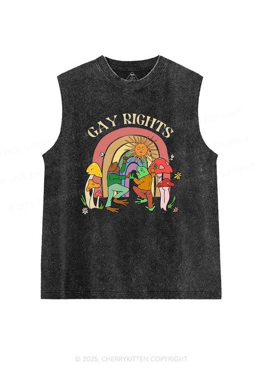 Gay Rights Pride Y2K Washed Muscle Tank Cherrykitten