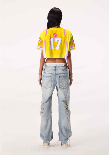 Hot Girls Love Dubstep Y2K Crop Sport Jersey Shirts Cherrykitten