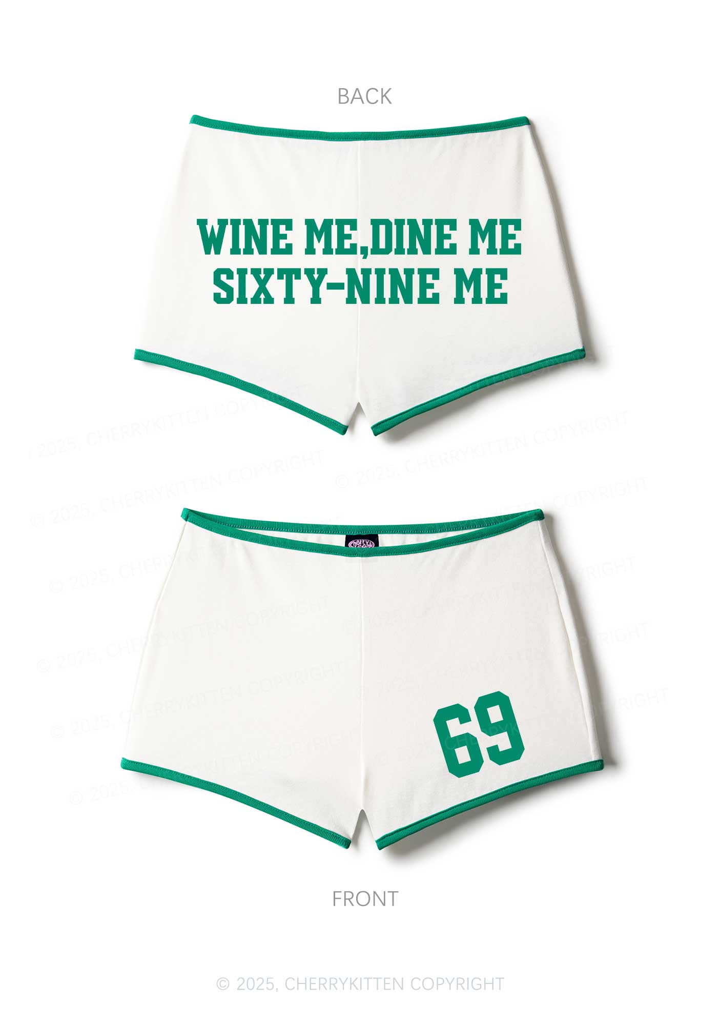 Wine Me Dine Me Y2K Booty Shorts Cherrykitten