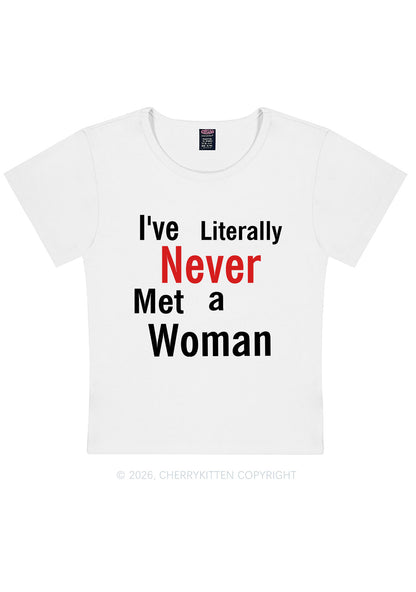 Never Met A Woman Pride Y2K Baby Tee Cherrykitten