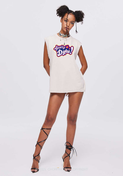 Totally Dyke Pride Y2K Washed Muscle Tank Cherrykitten