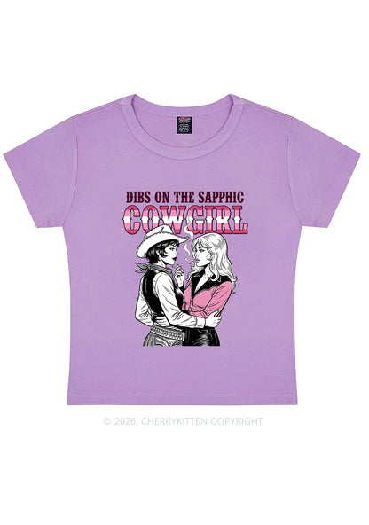 Dibs On The Sapphic Cowgirl Pride Y2K Baby Tee Cherrykitten