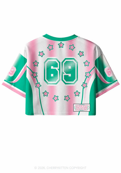 Put L In Lesbian Pride Y2K Crop Sport Jersey Shirts Cherrykitten